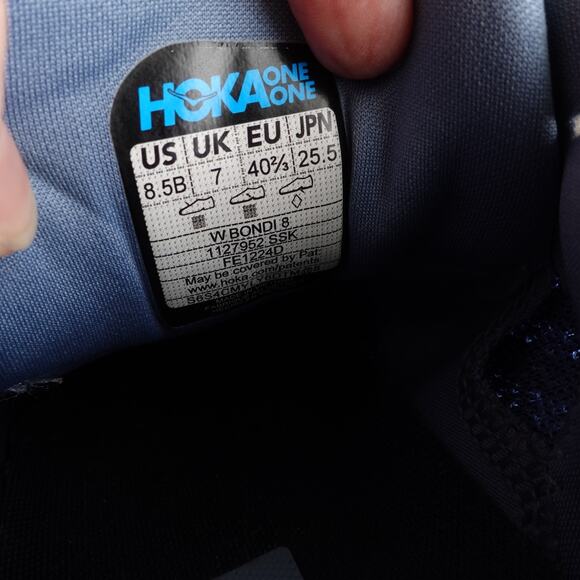 Hoka One One Sneakers Womens SZ 8.5B Blue Bondi 8 Athletic Running Comfort Shoes - Picture 13 of 16